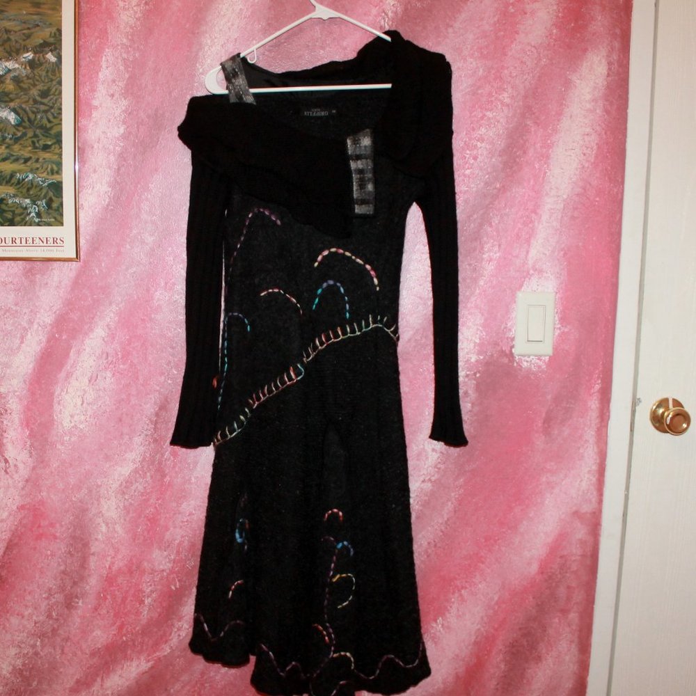 CLOSET CLOSING!! Asymmetrical wool & yarn dress